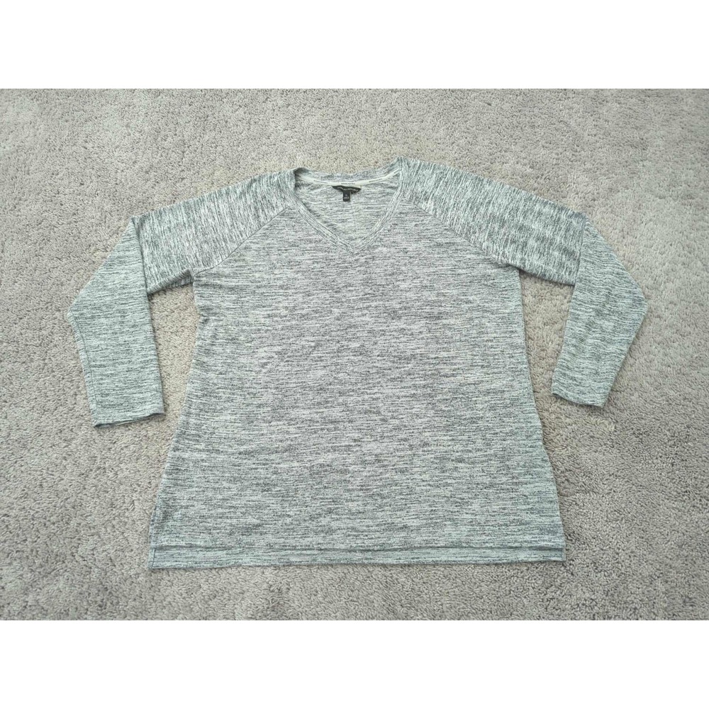 Banana Republic Shirt‎ Mens XL Heathered Gray V-Neck Pullover Long Sleeve